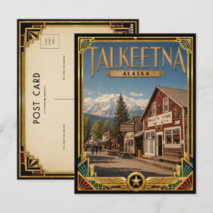Talkeetna Alaska Vintage Art Deco Golden Age Postkarte