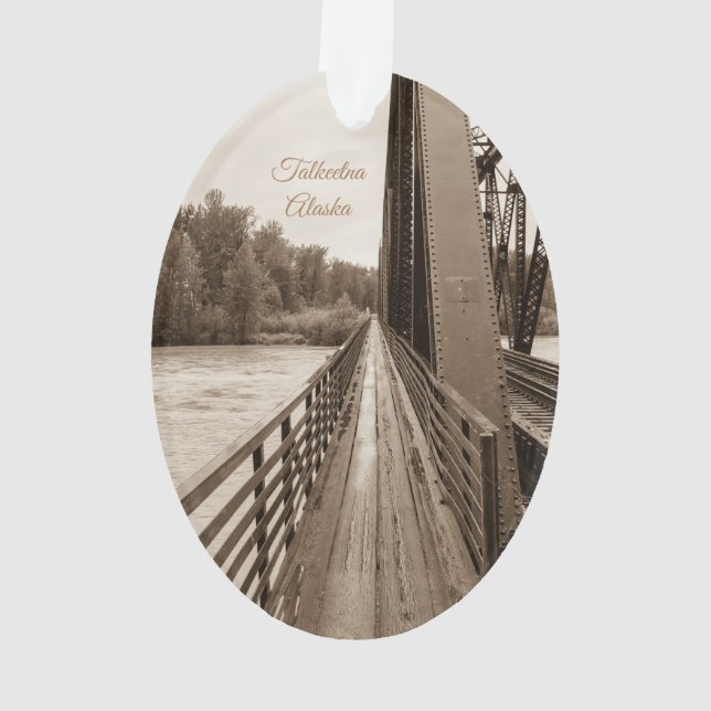 Talkeetna Eisenbahnbrücke Walkway Ornament (Rückseite)