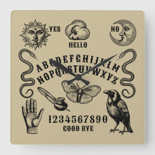 Talking Board Spirit Communication Quadratische Wanduhr