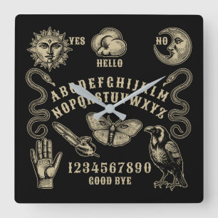 Talking Board Spirit Communication Quadratische Wanduhr