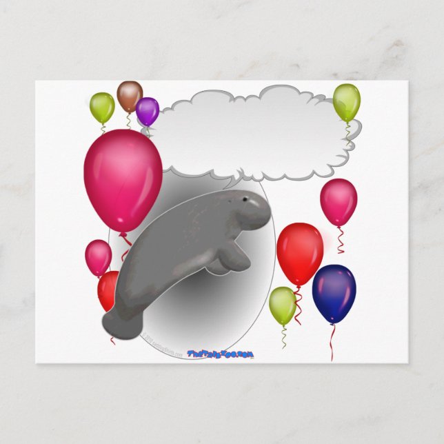 Talking Manatee Party Einladungspostkarte (Vorderseite)