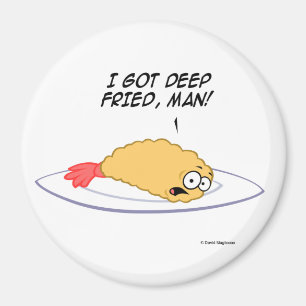 Talking Tenpura Round-Magnete Magnet