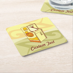 Tall Arcade Games Console Square Paper Untersetzer