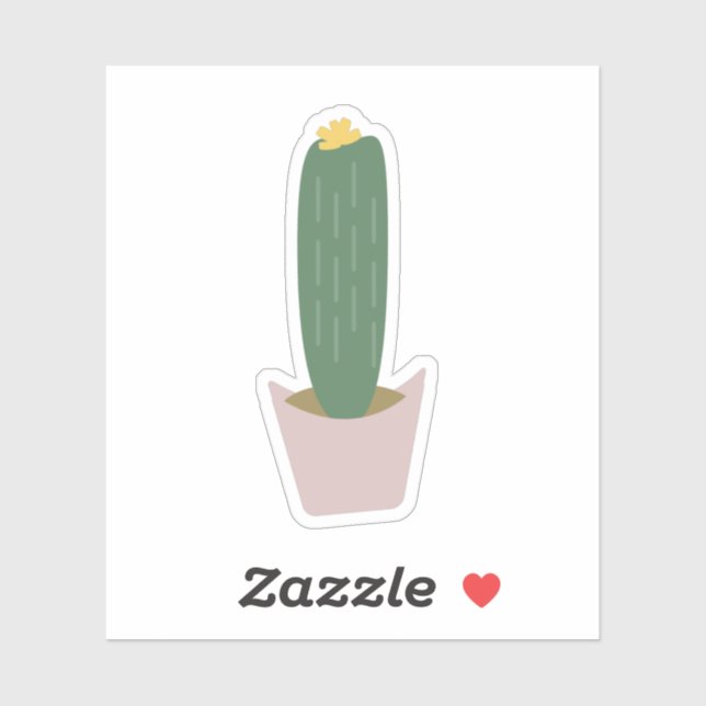 Tall Cactus potted Botanical Cacti Sticker (Blatt)