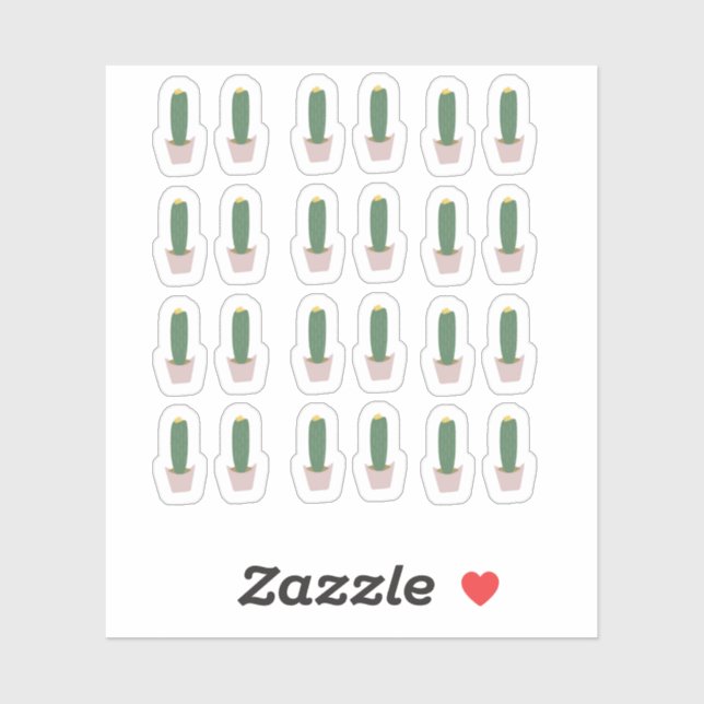 Tall Cactus potted Botanical Cacti Wüstenaufkleber Aufkleber (Blatt)