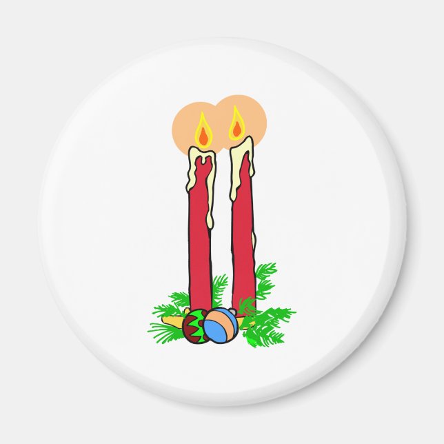 Tall Christmas Candles Magnet (Vorne)