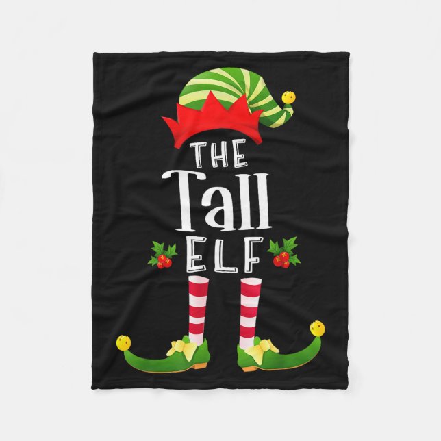 Tall Christmas Elf Matching Pajama X-mas Party  Fleecedecke (Vorderseite)