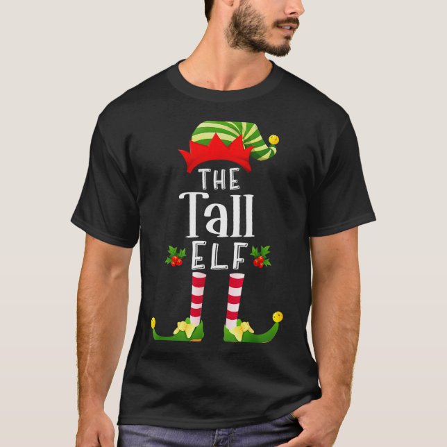 Tall Christmas Elf Matching Pajama X-mas Party  T-Shirt (Vorderseite)