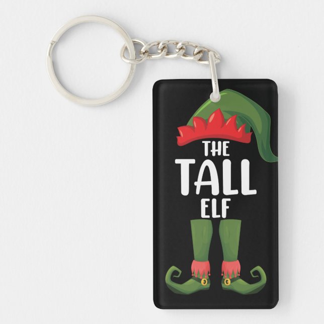 Tall Elf Matching Family Weihnachten Schlüsselanhänger (Vorderseite)