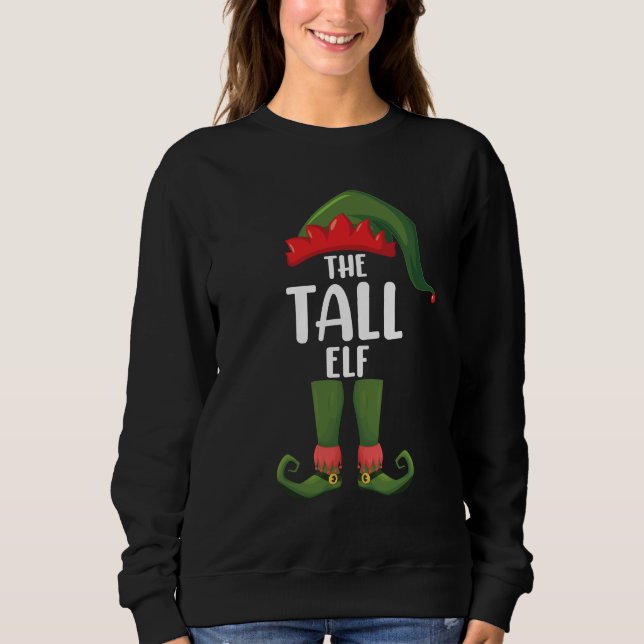 Tall Elf Matching Family Weihnachten Sweatshirt (Vorderseite)