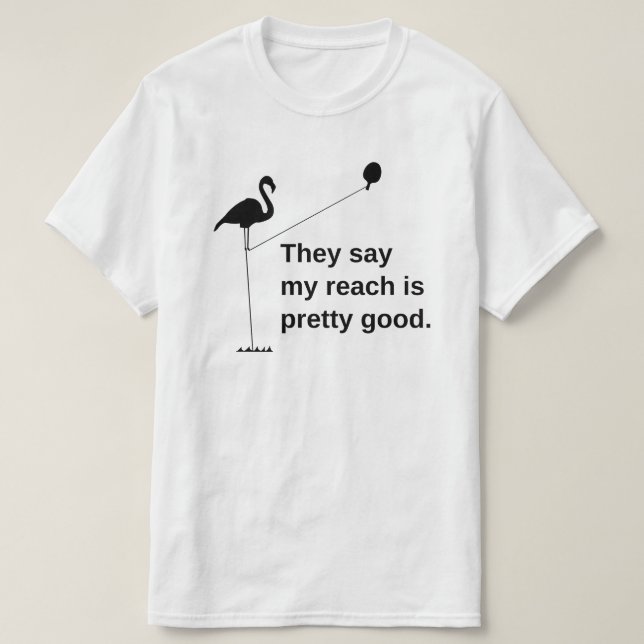 Tall Flamingo Tischtennis erreichen T-Shirt (Design vorne)