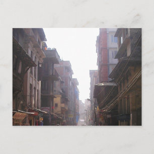 Tall Gebäude, City Street, Kathmandu, Nepal Postkarte