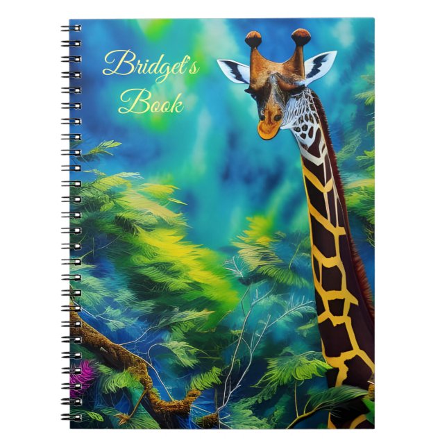 Tall Giraffe im Bäume-SpiralNotebook Notizblock (Vorderseite)