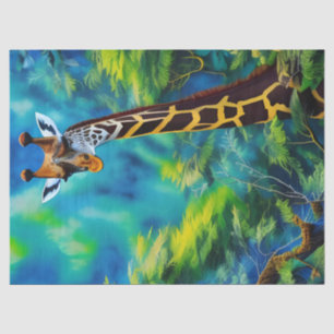 Tall Giraffe in den Bäumen Seidenpapier