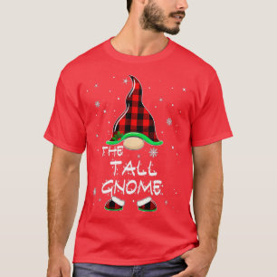 Tall Gnome Buffalo Plaid Matching Family Christmas T-Shirt