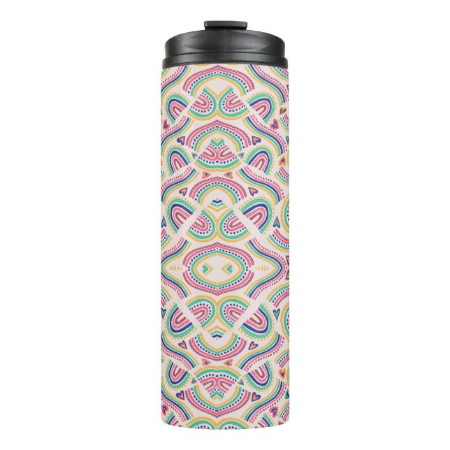 Tall, insulated travel mug with intricate  thermosbecher (Vorderseite)