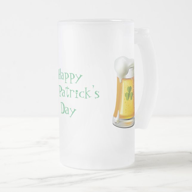 Tall Mattiert Tasse-St. Patrick's Day Mattglas Bierglas (VorderseiteRechts)