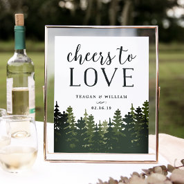 Tall Pines | Beifall zur Liebe Hochzeit Bar-Zeiche Poster
