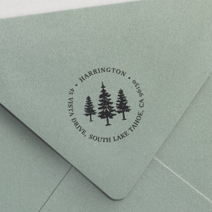 Tall Pines Rustikale Rücksendeadresse Permastempel