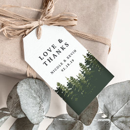 Tall Pines Wedding Danke Geschenkanhänger