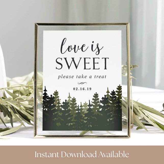 Tall Pines Wedert Dessert Table Sign Poster (Von Creator hochgeladen)