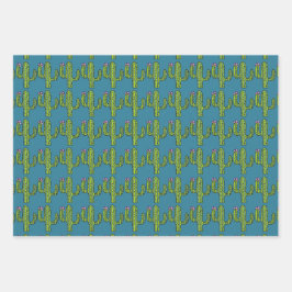 Tall & Prickly Kakteen Wrapping Paper Sheet Set Geschenkpapier Set
