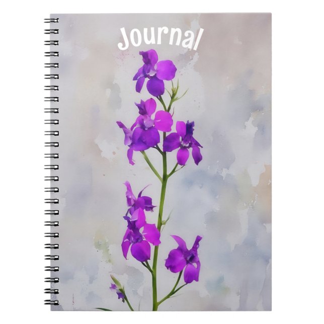 Tall Purple Flowers Journal personalisieren Notizblock (Vorderseite)