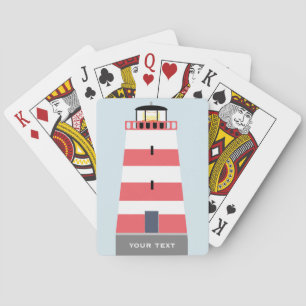 Tall Red and White Lighthouse Personalisiert Spielkarten