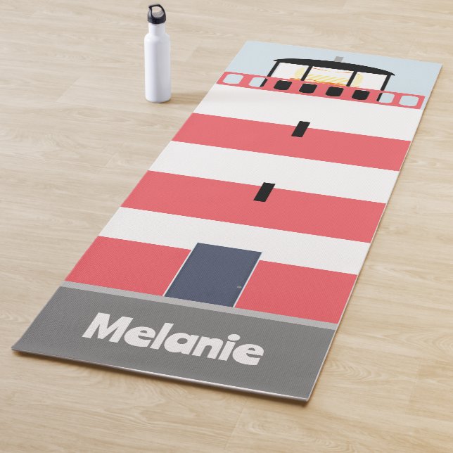 Tall Red and White Lighthouse Personalisiert Yogamatte (Beispiel)