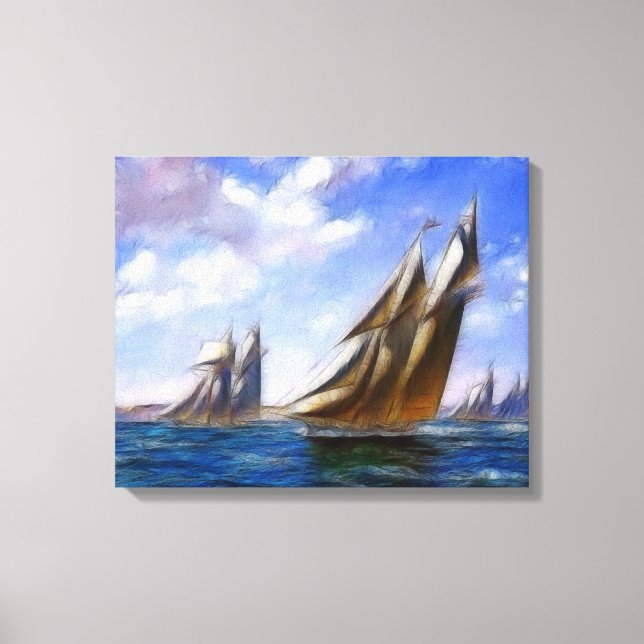 Tall Segelschiff Art Wrapped Canvas Leinwanddruck (Vorderseite)