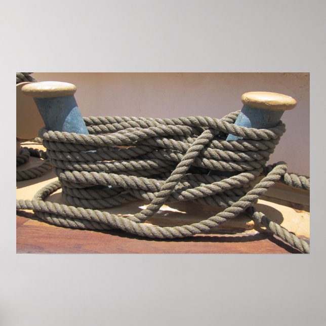 Tall Ship Bollard w Rope Poster (Vorne)