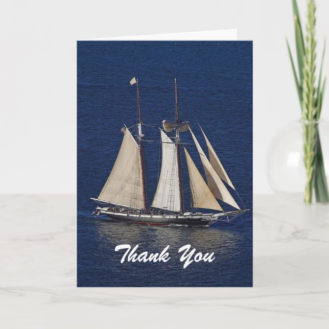 Tall Ship Dankeschön Note Card Dankeskarte (Vorderseite)