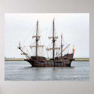 Tall Ship El Galeon Poster