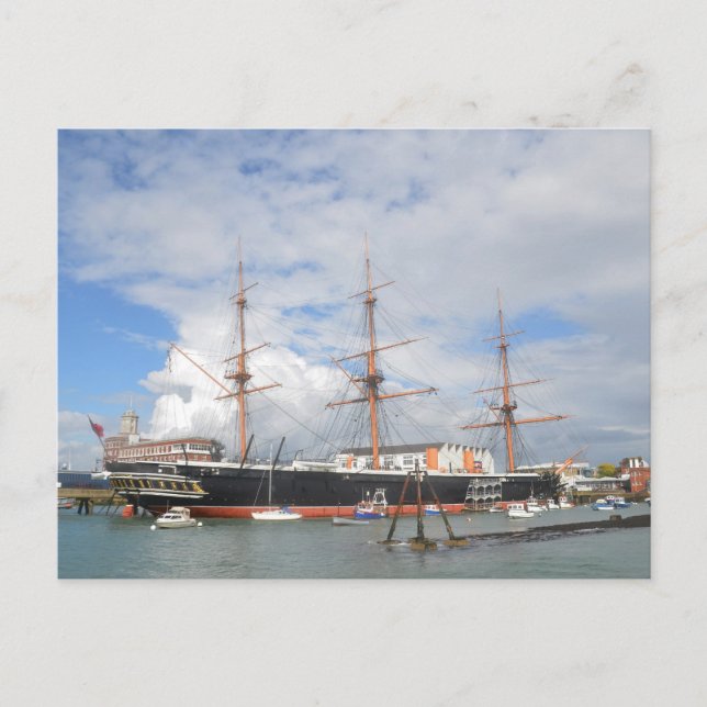 Tall Ship HMS Warrior Postkarte (Vorderseite)