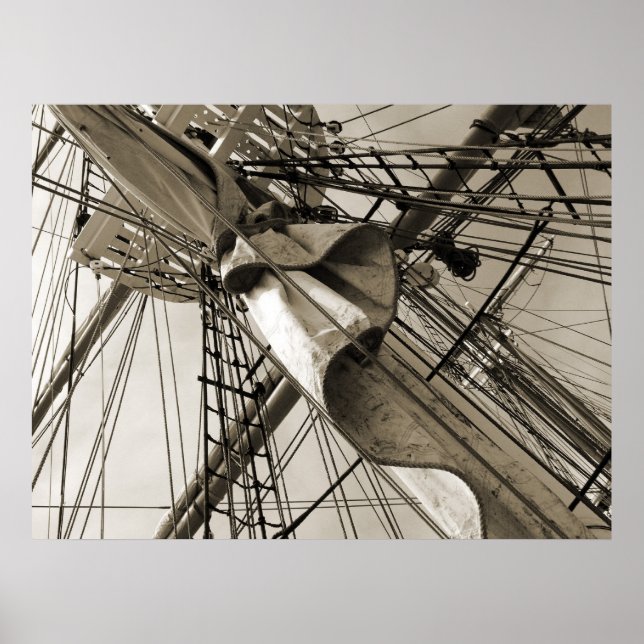 Tall Ship Mast & Sail Poster (Vorne)