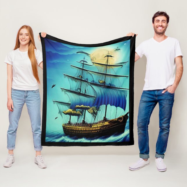 Tall Ship Nautical Fleece Blanket (Beispiel)