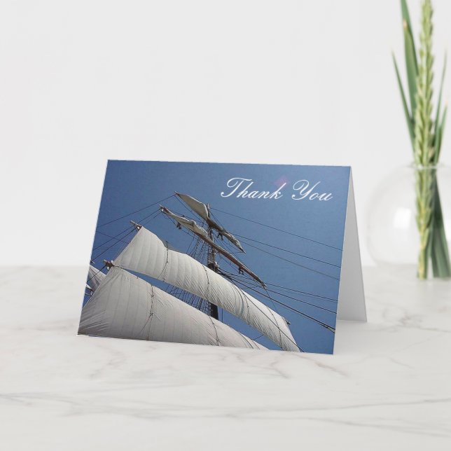 Tall Ship Sails Vielen Dank Note Card Dankeskarte (Vorderseite)