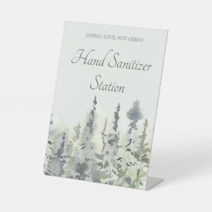 Tall Timber Evergreen Trees Wedding Hand Sanitizer Sockelschild
