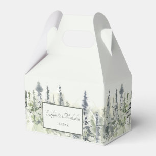 Tall Timber Watercolor Evergreen Trees Wedding Geschenkschachtel