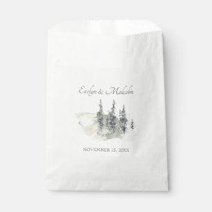 Tall Timber Watercolor Evergreen Trees Wedding Geschenktütchen