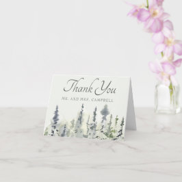 Tall Timber Watercolor Evergreen Trees Wedding Karte