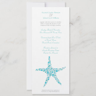 Tall Wedding Aqua Türkis Starfish Einladung