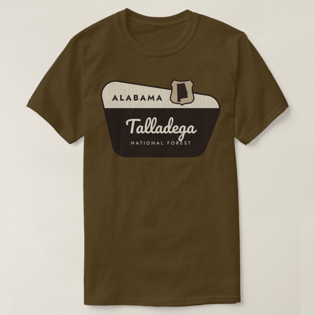 Talladega National Forest Alabama Begrüßungszeiche T-Shirt (Design vorne)