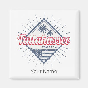 Tallahassee City Florida Vereinigte Staaten Vintag Magnet