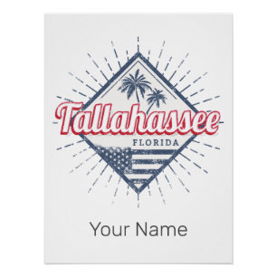 Tallahassee City Florida Vereinigte Staaten Vintag Poster