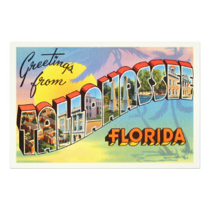 Tallahassee Florida alte Vintage Reise-Andenken Fotodruck
