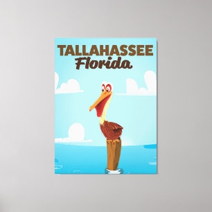 Tallahassee Florida Cartoon-Reiseposter Leinwanddruck