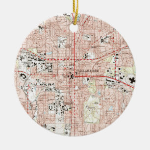 Tallahassee Florida Karte (1999) Keramik Ornament