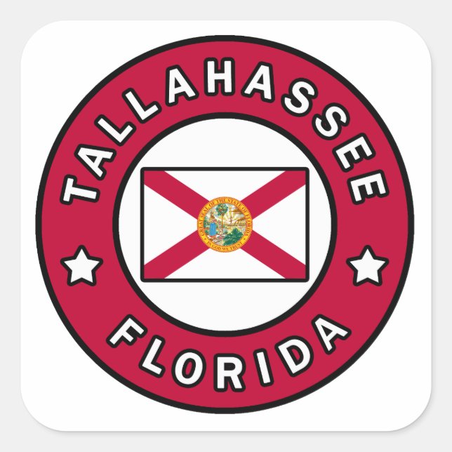 Tallahassee Florida Quadratischer Aufkleber (Vorderseite)