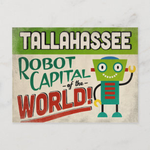 Tallahassee Florida Roboter - Lustige Vintage Postkarte